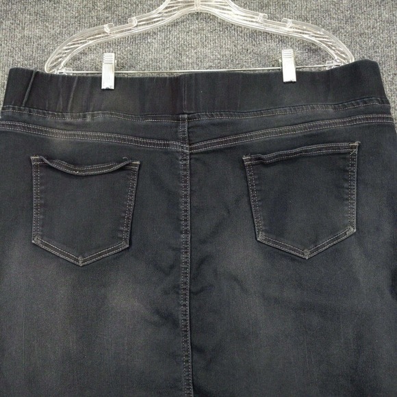 Be Girl Women's Mini Skirt Black 3XL Black Denim Button Front Pencil Stretch - Picture 6 of 12